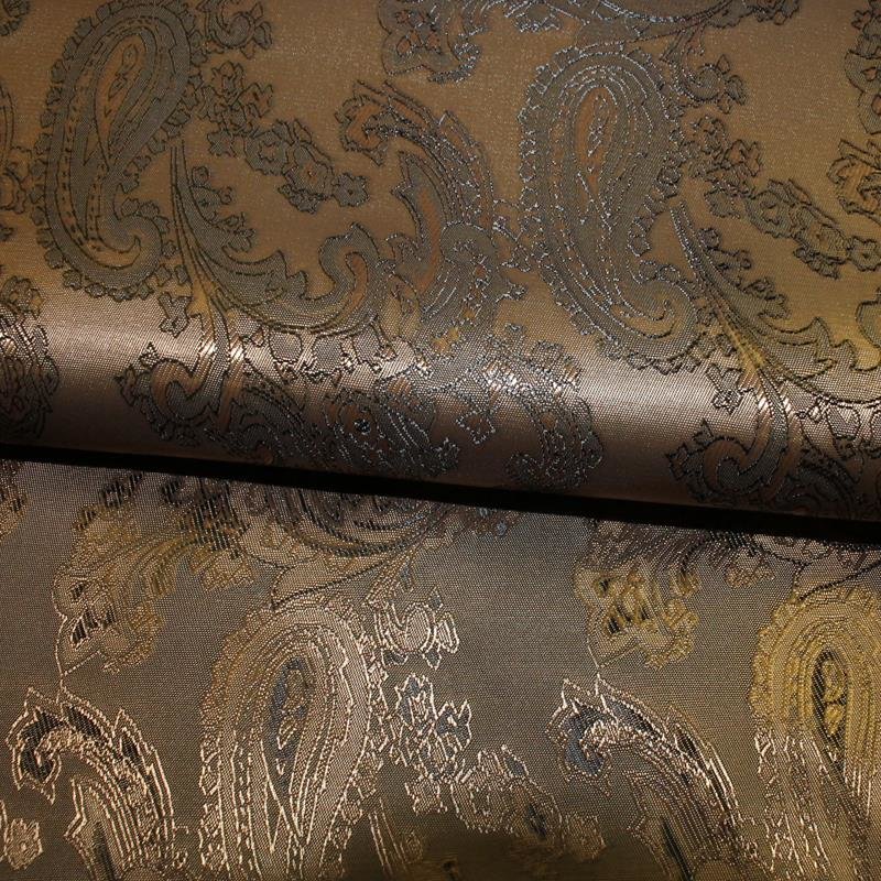 Futterstoff Jacquard Paisley 40 mm camel-schwarz, Design 235-F167 Fb. 014