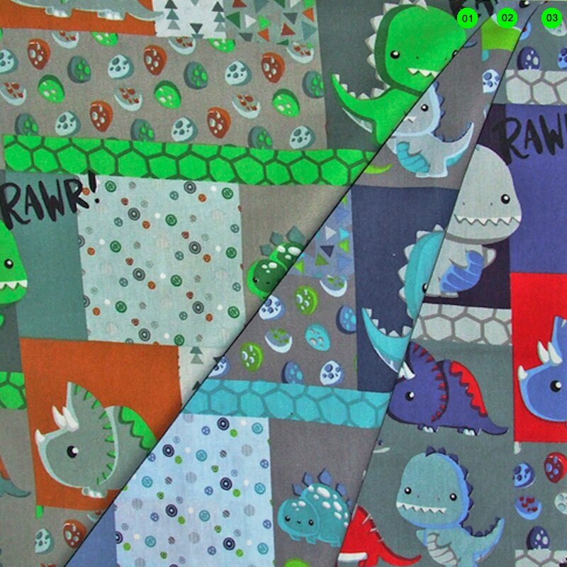 Baumwolldruck Dinos