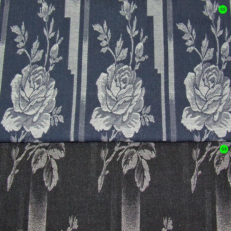 Denim-Jacquard Querstretch Rosen