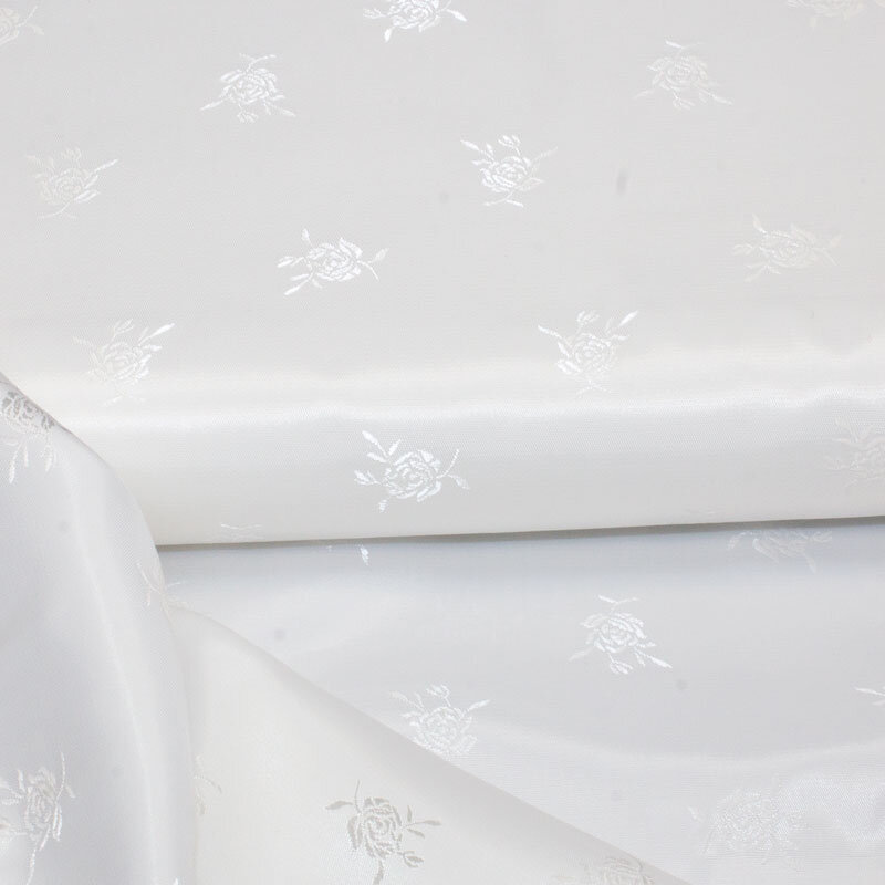 Futterstoff Jacquard Rosen 20 mm ecru;  Design 235-F126031 Fb. 001