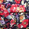 Jersey Viskose bedruckt Blumen schwarz