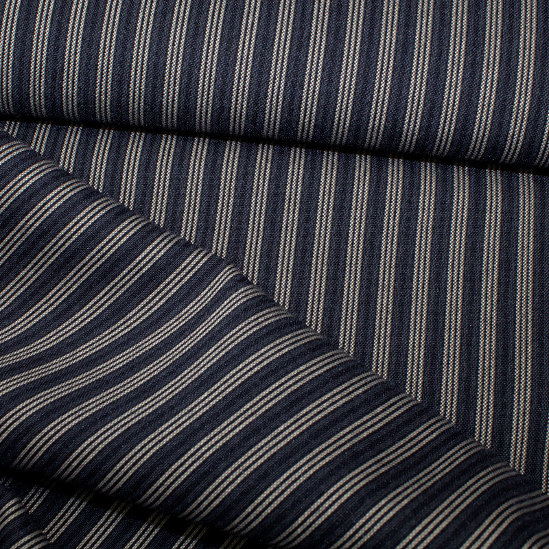 Hosenstoff Bi Stretch Streifen schwarz-beige