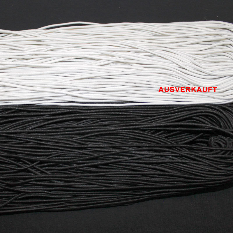 Kordelgummi 2,5 mm weich kochfest