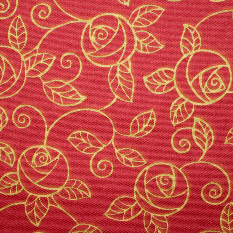 Möbelbezugsstoff Baumwolle "Rosen"  terracotta
