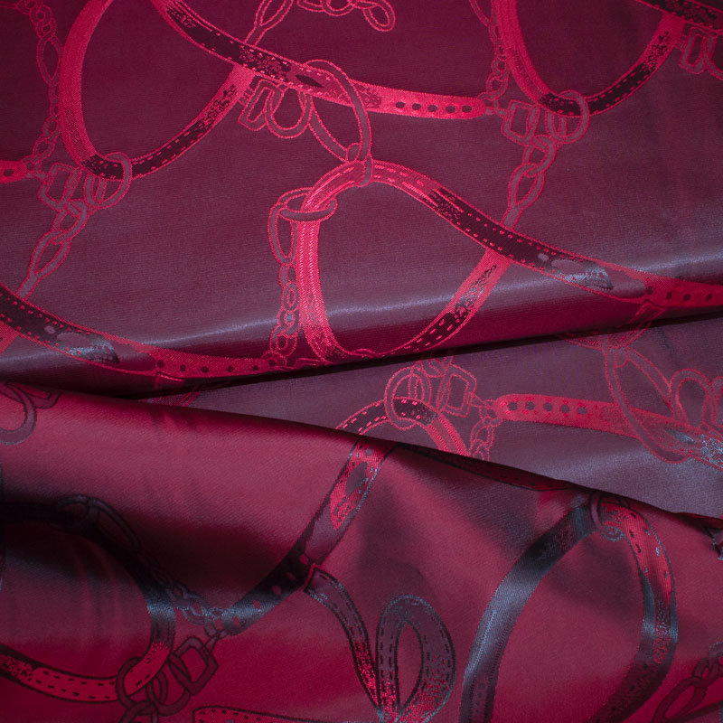 Futterstoff Jacquard Zaum 20  mm bordeaux  Design 235-F126037 Fb. 709