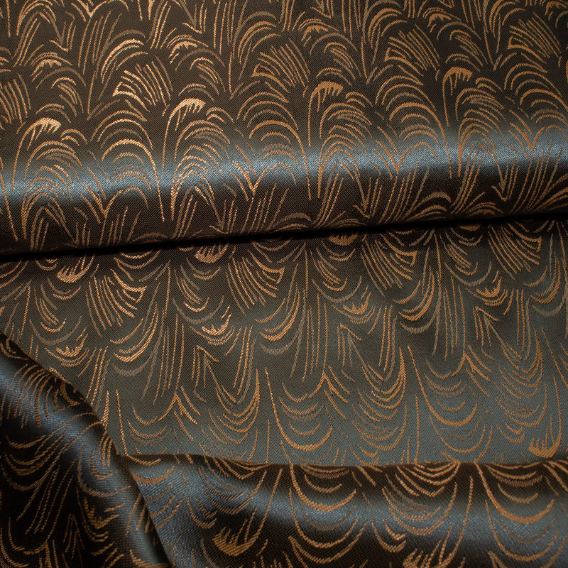 Futterstoff Jacquard Welle 20 mm kupfer-dunkelbraun; Design 234-F212 Fb. 014