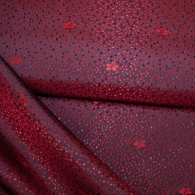 Futterstoff Jacquard 20  mm kirschrot; Design 235-F126001 Fb. 006