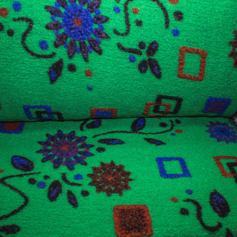 Walk-Jacquard grün Blumen