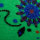 Walk-Jacquard grün Blumen