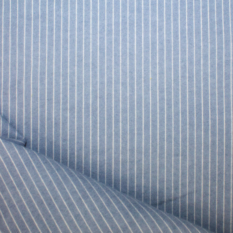 Baumwoll Molton kbA | 100% Bio Baumwolle Streifen taubenblau | 1 B Ware