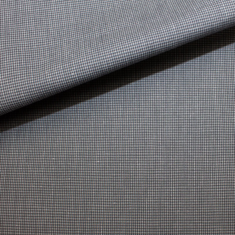 Mischgewebe Stretch feine Karo 1 mm Pigmentiert hellgrau