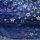 Organza blau Foliendruck Sterne gold