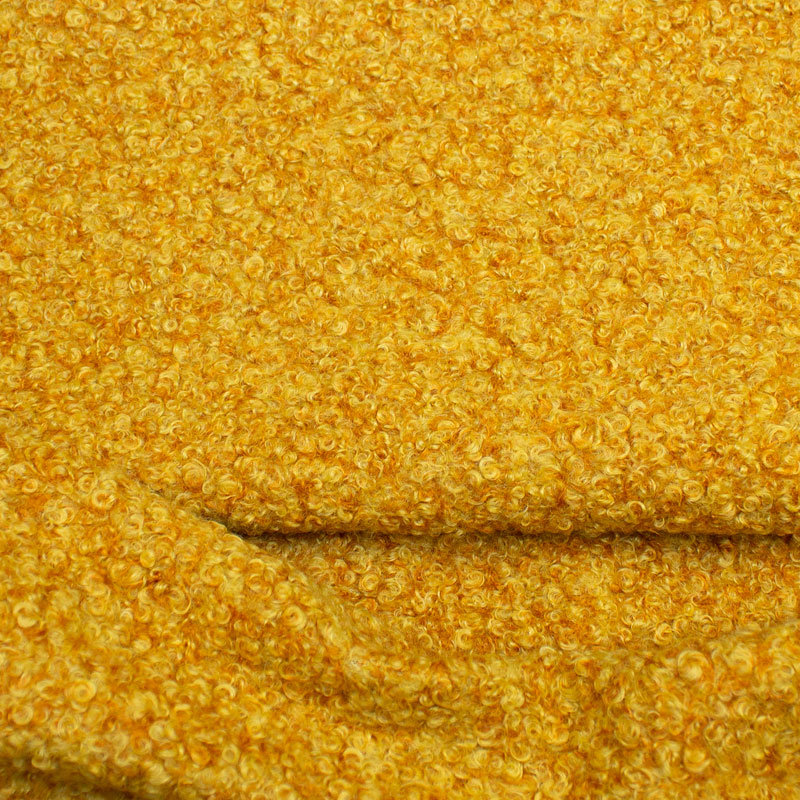 Bouclé Wollmischgewebe gelb-orange