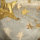 Organza Sternsnuppen ecru-gold Rapport 110 cm