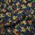 Crepe Chiffon dunkelblau Rosen mit Punkten,  in drei Farben 01 Rosen gelb-braun