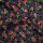 Crepe Chiffon dunkelblau Rosen mit Punkten,  in drei Farben 03 Rosen rosa-rot