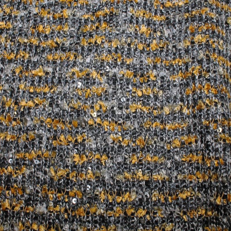 Bouclé Strick mit Pailletten 03 ocker