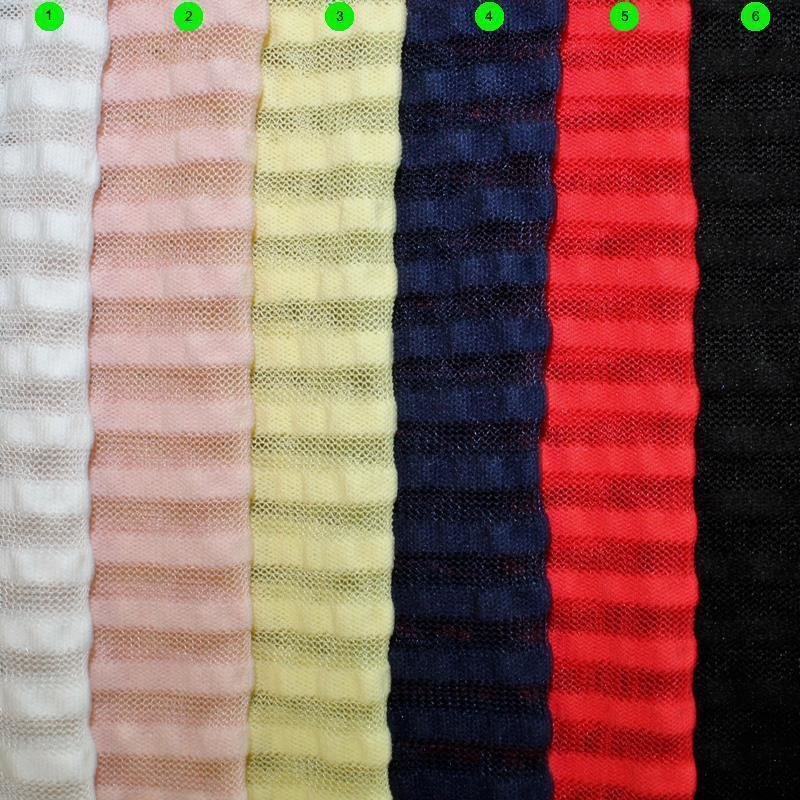Bi-Stretchtüll Streifen mit Cloque Streifen 5 mm 01 ecru