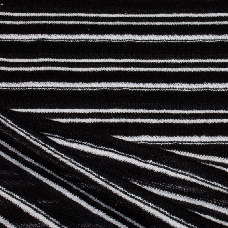 Feine Sommer Strick Streifen schwarz-weiß