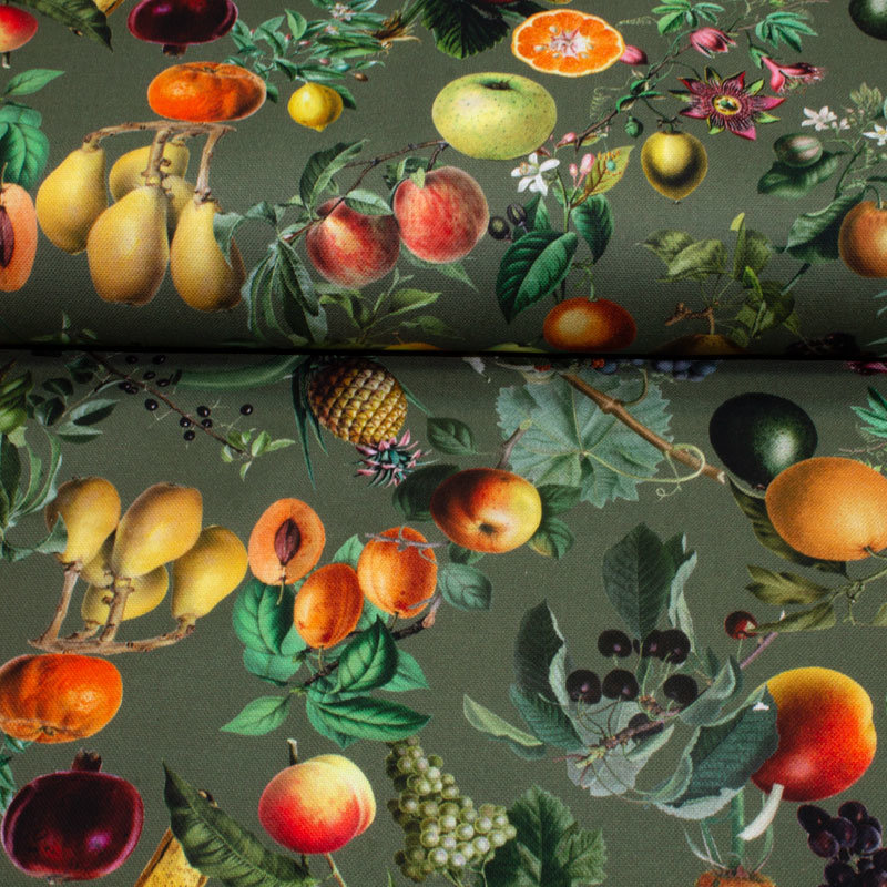 Canvas grün Druck Obst ÖkoTex
