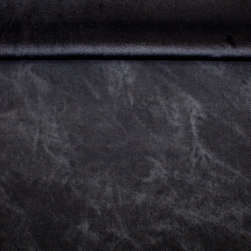 Stretch Samt beschichtet Batik schwarz