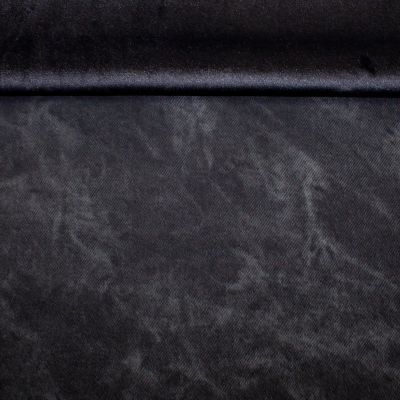 Stretch Samt beschichtet Batik schwarz