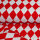 Tropical Druck Rauten 3 cm weiß-rot ÖkoTex
