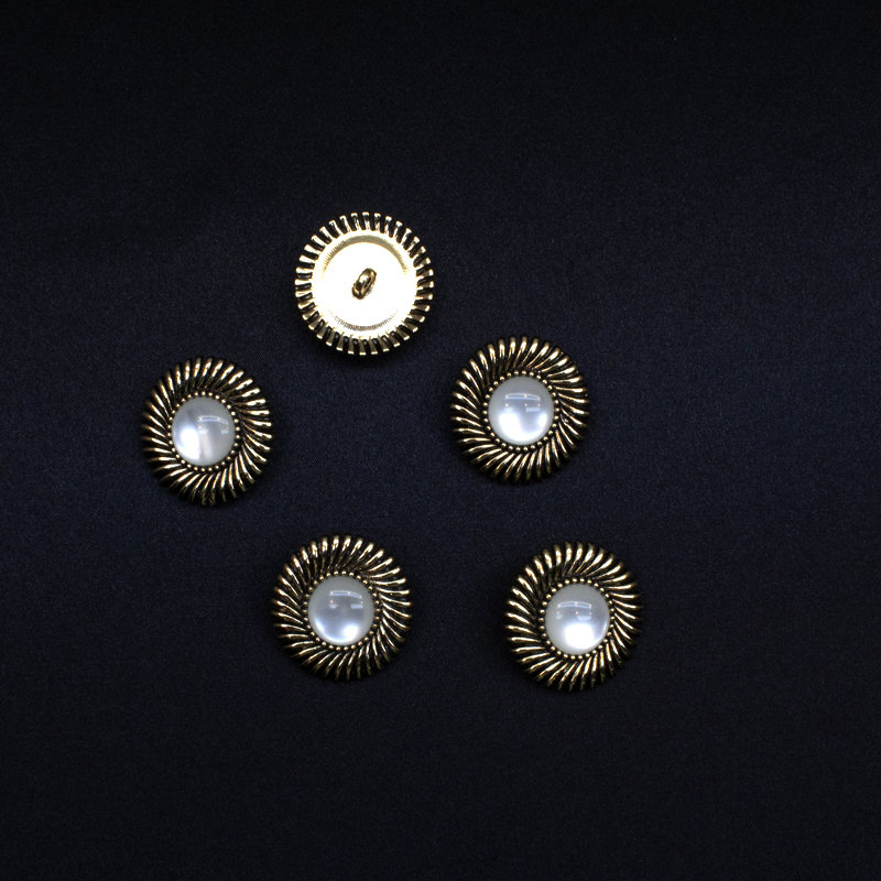 Gold Metall Perlglas Knopf - 26mm