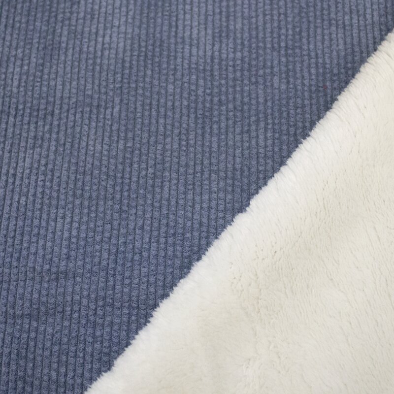Cord mit Teddyfutter, Jeansblau