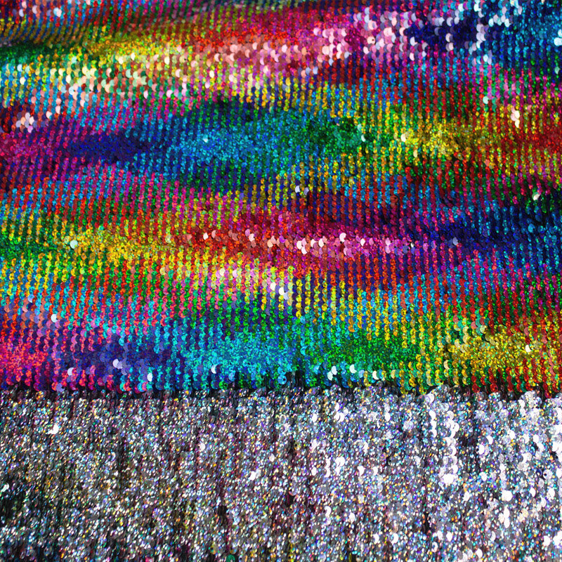 Stretch Wendepailletten - Multicolor/ Silber