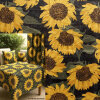 Samt, Digital bedruckt mit Sonnenblumen