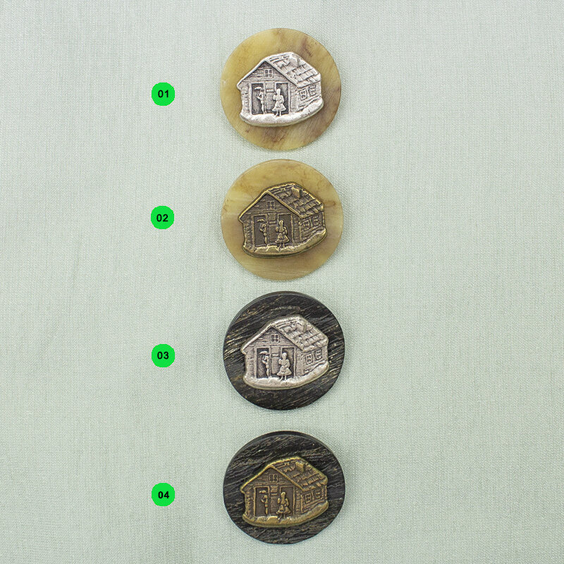 Trachtenknopf  "Haus", 30mm