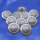 Metallknopf mit Öse im historischen Stil, silber, 14 bis 22 mm