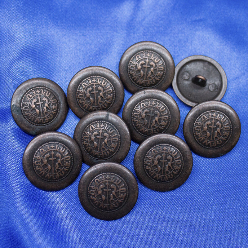 Metallknopf mit Öse im historischen Stil, bronze, 14 bis 22 mm