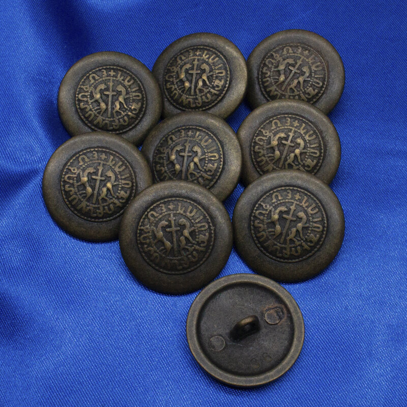 Metallknopf mit Öse im historischen Stil, altgold 14 bis 22 mm