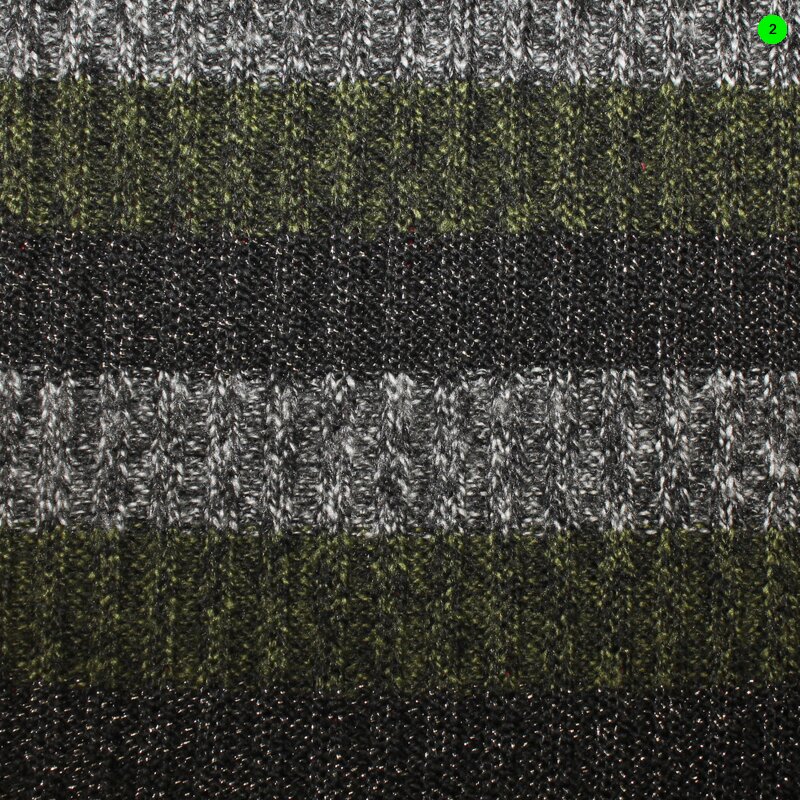 Strickstoff mit Lurex geschtreift 02 oliv
